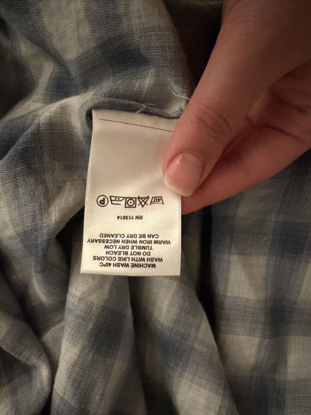 Billy Reid Casual Blue Plaid Button-Up Shirt size large cotton collared - Picture 6 of 9